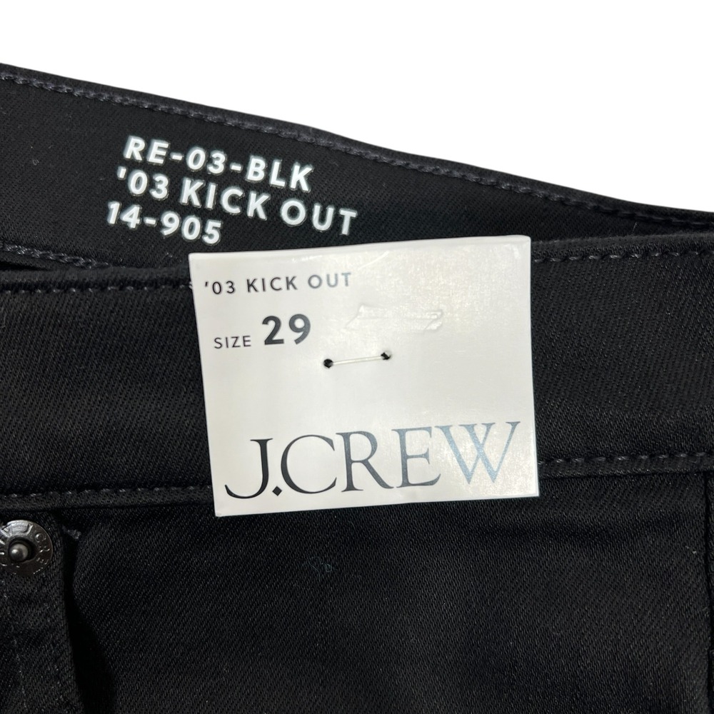 J. Crew '03 Kick Out Mid-Rise Crop Flare Jeans 29" Black Minimalist Stretchy NEW - Picture 7 of 9